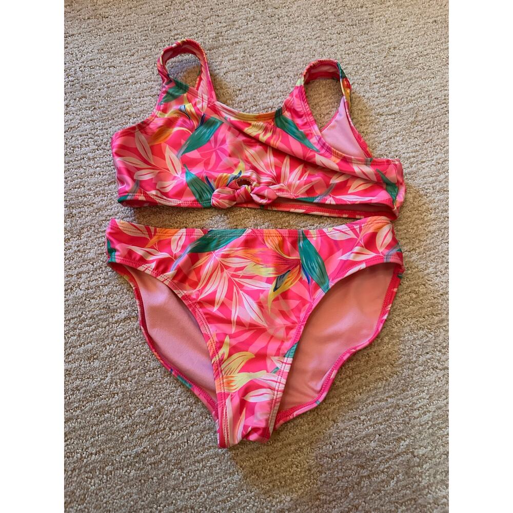 Wonder Nation Girls’ Tropical Two-Piece Swimsuit – Size L (10–12)